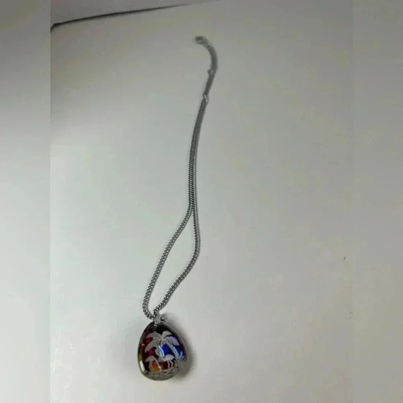 Vintage German Glass Intaglio Pendant Necklace - Picture 4 of 6